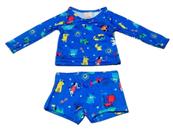 Conjunto Infantil Praia Sunga Blusa Dog Proteção Uv50 Costão