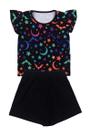 Conjunto Infantil Preto com Estampa de Morcego Neon - Destak