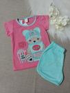 Conjunto infantil rosa com azul