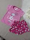 Conjunto infantil rosa estampado