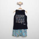 Conjunto Infantil Rovitex Regata E Saia Estampada Menina