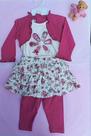Conjunto infantil saia + blusa falso bolero