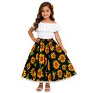 Conjunto Infantil Saia Carimbó e Danças - Preto Girassol - P