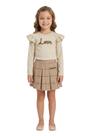Conjunto Infantil Saia Xadrez Plissada blusa Manga longa Kukie Conjunto Infantil Saia Xadrez Plissada blusa Manga longa Kukie