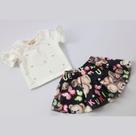 Conjunto Infantil Short Saia com Estampa de Ursinhos Preto