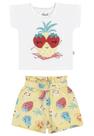 Conjunto Infantil Shorts Frutas Amarelo Elian