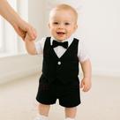 Conjunto Infantil Social com Gravata Borboleta Bebê Menino RN a 05 meses para Batizado Casamento Formatura Conjunto Infantil Social com Gravata Borboleta Bebê Menino RN a 05 meses para Batizado Casamento Formatura