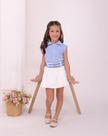 Conjunto Infantil Social Feminino Blusa + Saia + 2 Cintos