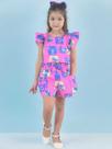 Conjunto Infantil Stitch Rosa Menina Fashionista - Blusa e Short