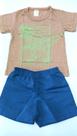 Conjunto Infantil Tamanho 2 anos Camisa manga curta malha e bermuda tactel Lion Kids Conjunto Infantil Tamanho 2 anos Camisa manga curta malha e bermuda tactel Lion Kids