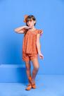 conjunto infantil Tamanho 4 laranja onça