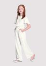 Conjunto infantil texturizado com calça wide leg feminino -tamanho g 6 anos