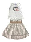 Conjunto Infantil Tileesul Menina Regata Bordada E Saia