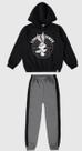 Conjunto infantil unissex pernalonga looney tunes em moletom malwee kids preto 12