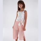 Conjunto Infantil Verão Blusa e Pantacourt em Renda Arco Íris - Kiki Xodó Conjunto Infantil Verão Blusa e Pantacourt em Renda Arco Íris - Kiki Xodó