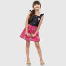 Conjunto Infantil Verão Blusa e Saia Com Short Flores 2 peças - Angerô