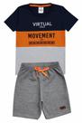 Conjunto Infantil Verão Masculino Virtual Space - Marinho Conjunto Infantil Verão Masculino Virtual Space - Marinho