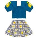 Conjunto Infantil Verão Menina Blusa e Saia Com Short Limão 4 a 8 - Angerô