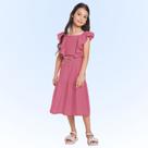 Conjunto Infantil Verão Menina Cropped e Saia Midi Rosa Tam 4 a 10 - Fakini