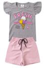 Conjunto Infantil Verão Menina Fresh Sorvete - Mescla