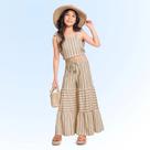 Conjunto Infantil Verão Menina Malha Florence Calça Wide Legging E Cropped Dourado 2 peças - Fakini