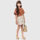 Conjunto Infantil Verão Menina Saia Com Short E Blusa Love 2 peças - Angerô