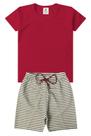 Conjunto Infantil Verão Menino Básico - Bordô