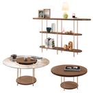 Conjunto Infinity Aparador 2 Mesas Centro Sky MDF/Vidro Castanho G26 - Hb Móveis
