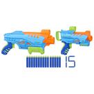 Conjunto inicial NERF Elite Junior com 2 lançadores e 15 dardos para crianças com mais de 6 anos Conjunto inicial NERF Elite Junior com 2 lançadores e 15 dardos para crianças com mais de 6 anos