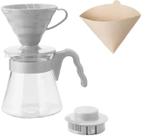 Conjunto inicial Pour Over Hario V60 com gotejador, servidor e filtros