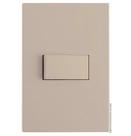 Conjunto interruptor 1 tecla simples recta satin areia 4x2 blux 119873