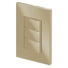 Conjunto interruptor 3 teclas simples recta satin areia 120596
