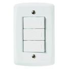 Conjunto interruptor 3 teclas simples tramontina lux bco 070 Conjunto interruptor 3 teclas simples tramontina lux bco 070