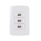 Conjunto Interruptor 3 Tomada Carregador USB 1A 4x2 B3 MarGirius