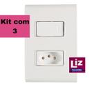 Conjunto Interruptor Com Tomada 10A Tramontina Liz C/ 3 Unidades