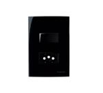 Conjunto Interruptor Paralelo + Tomada 20A 4x2 Preto Ebony Clean MarGirius Conjunto Interruptor Paralelo + Tomada 20A 4x2 Preto Ebony Clean MarGirius
