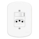 Conjunto Interruptor Paralelo + Tomada 2p+t 10a 250 Volts Blanc 1361 Fame Conj.1para+1tomada Pad