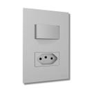 Conjunto Interruptor Simples + 1 Tomada 10a Cor Cinza/Prata/Grafite - B.lux