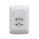 Conjunto Interruptor Simples + 2 Tomadas 10a 2P+T Aria