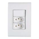 Conjunto Interruptor Simples + 2 Tomadas 10a - Linha Liz - Tramontina Conjunto Interruptor Simples + 2 Tomadas 10a - Linha Liz - Tramontina