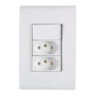 Conjunto Interruptor Simples + 2 Tomadas 10a - Linha Liz - Tramontina