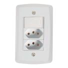 Conjunto Interruptor Simples + 2 Tomadas 10a - Linha Lux2 - Tramontina