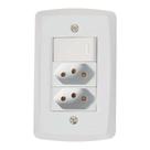 Conjunto Interruptor Simples + 2 Tomadas 10a - Linha Lux2 - Tramontina Conjunto Interruptor Simples + 2 Tomadas 10a - Linha Lux2 - Tramontina