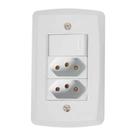 Conjunto Interruptor Simples + 2 Tomadas 20a - Linha Lux2 - Tramontina