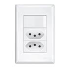 Conjunto Interruptor Simples 2 Tomadas 2P+T 10A/ 250V - Evidence Fame
