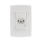 Conjunto Interruptor Simples c/ Tomada 10A Guia No Escuro Force Line