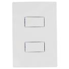 Conjunto Interruptor Simples Duplo Branco i9 9418 Ilumi