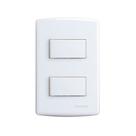Conjunto Interruptor Simples Duplo Branco Siena 6521 Alumbra