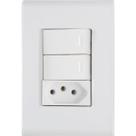 Conjunto Interruptor Simples Duplo Com Tomada 10A 57170/073 Tramontina Liz