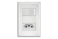 Conjunto Interruptor Simples e 1 Tomada (2p+t)10a/250v Branco
